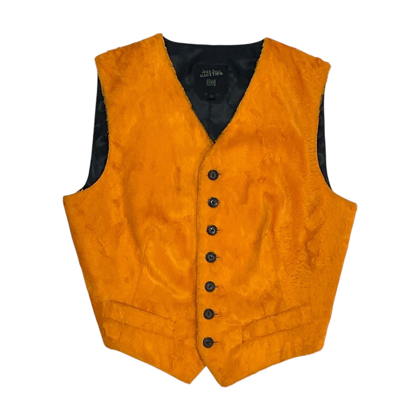 JEAN PAUL GAULTIER ORANGE FUR VEST