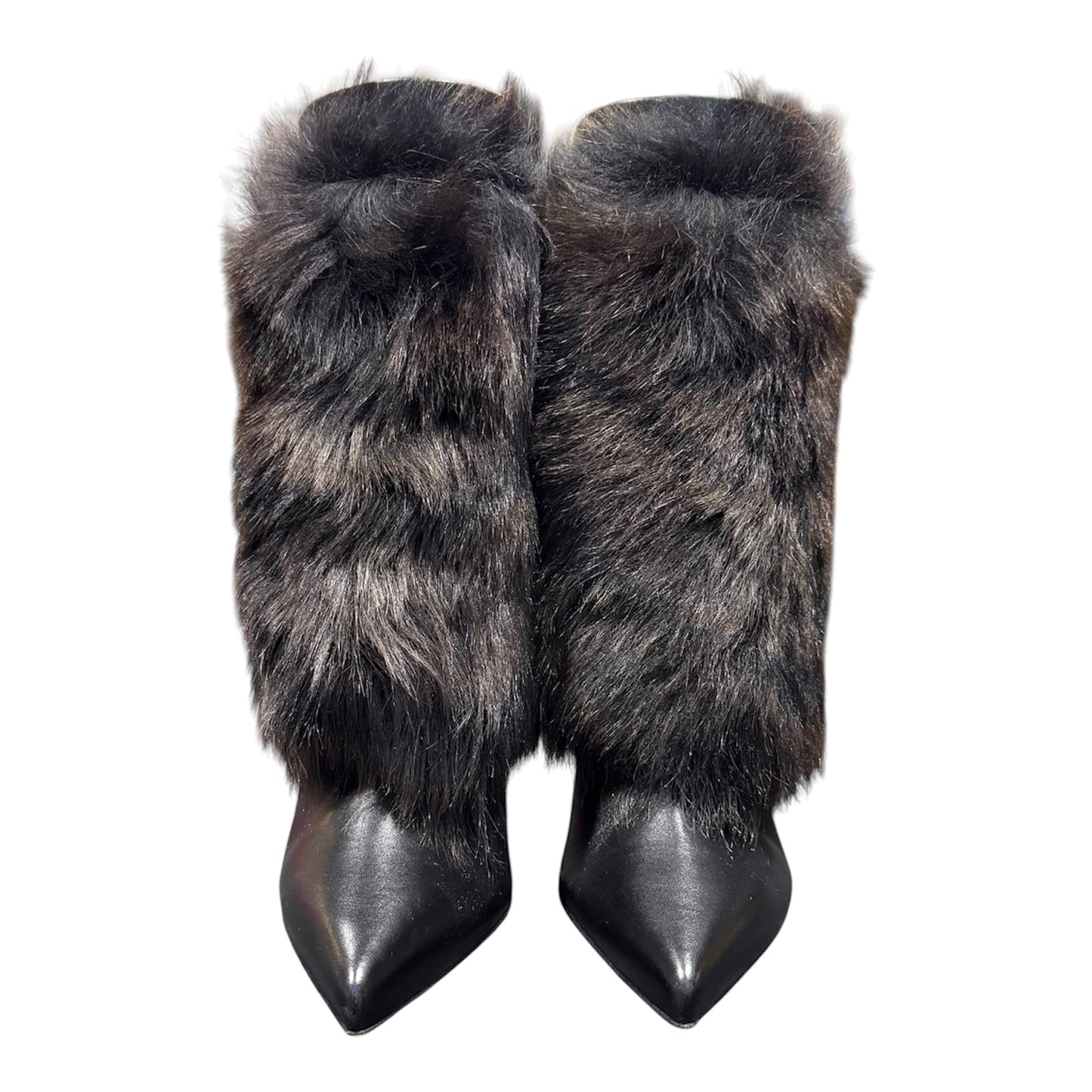 SERGIO ROSSI BLACK FUR BOOTS