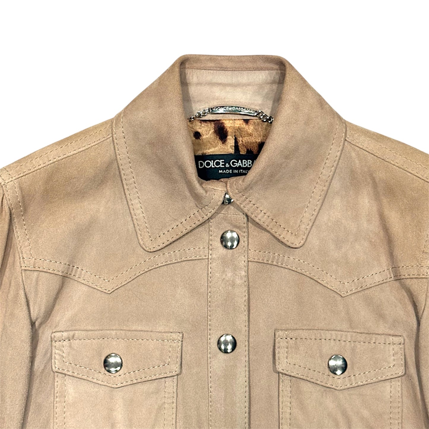 DOLCE & GABBANA BEIGE SUEDE SHIRT