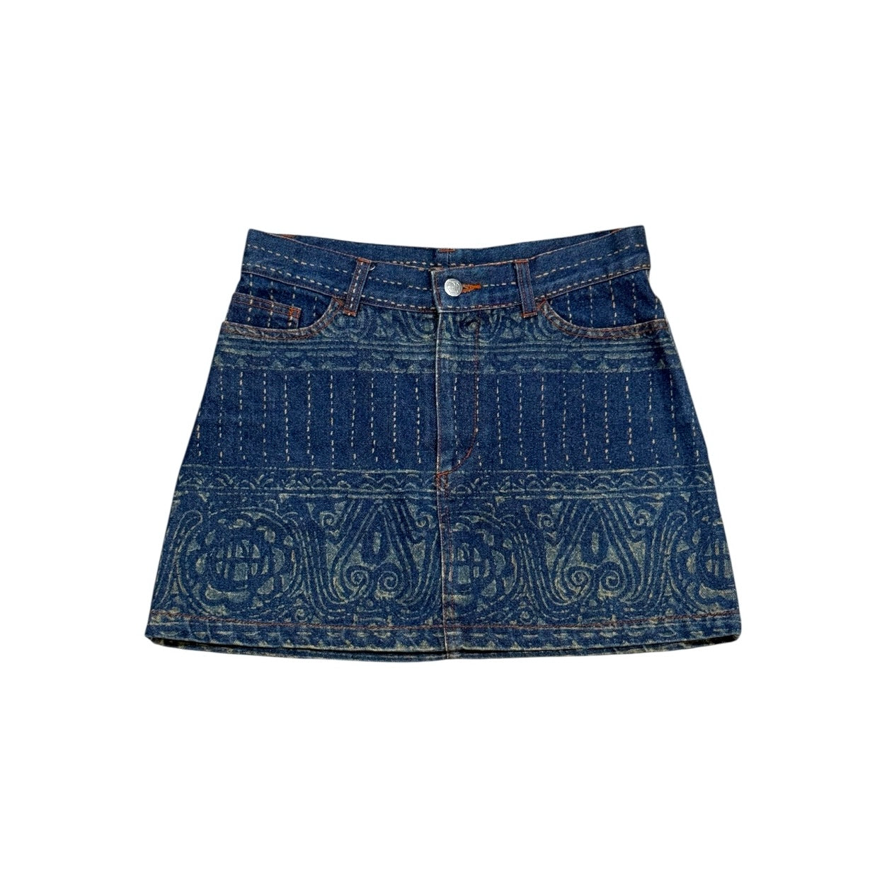 JEAN PAUL GAULTIER TRIBAL AND STRIPE MINI SKIRT