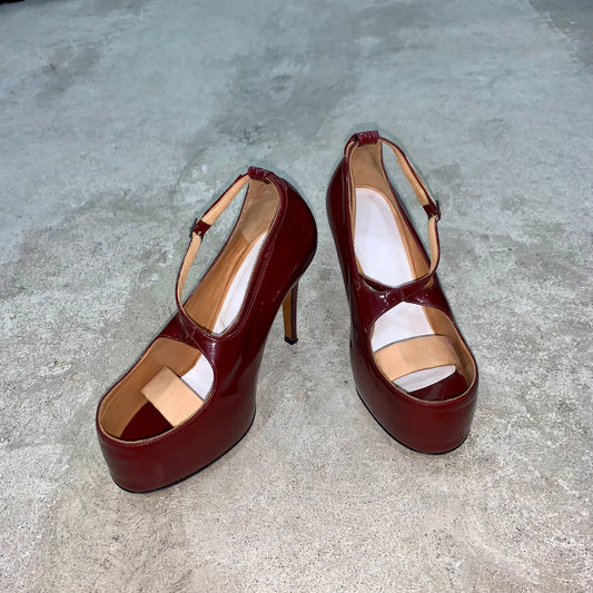 Maison Martin Margiela patent leather open toe heels