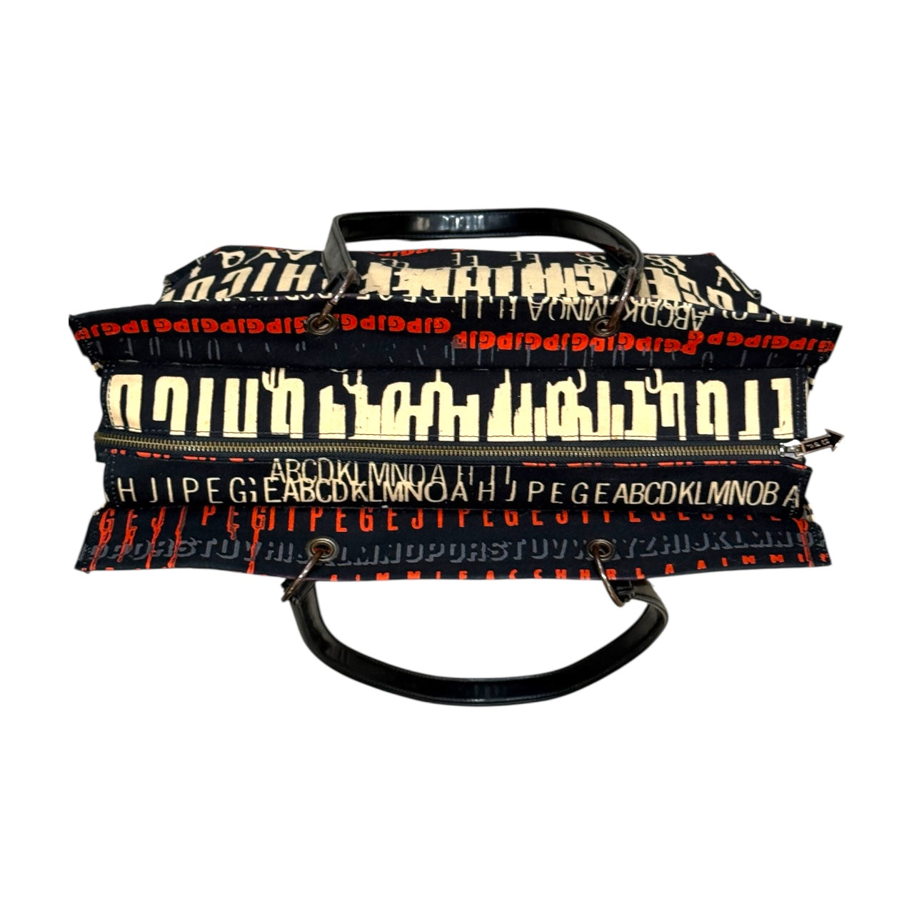 JEAN PAUL GAULTIER JPG SCRIPT LOGO ALL-OVER PRINT TOTE BAG