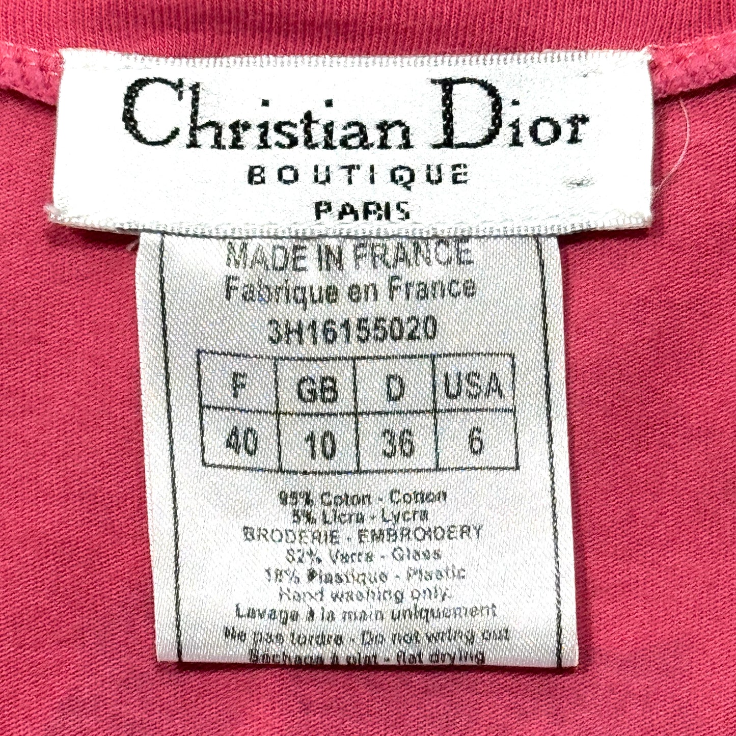 CHRISTIAN DIOR “I HEART DIOR” PINK LONG SLEEVE