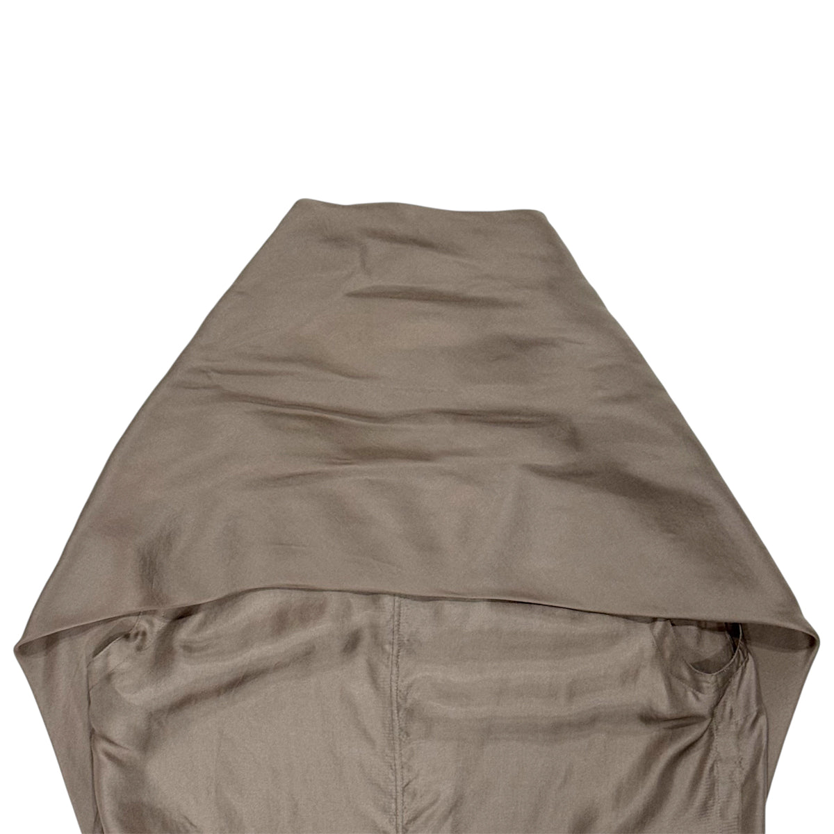GIVENCHY TAUPE DRAPE SILK SCARF TOP