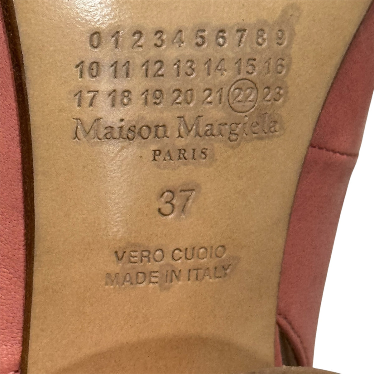 MAISON MARGIELA PINK LEATHER TABI SLINGBACK HEELS
