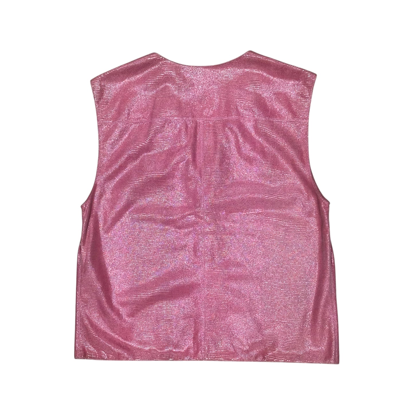 CHANEL PINK LEATHER VEST JACKET