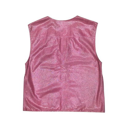 CHANEL PINK LEATHER VEST JACKET