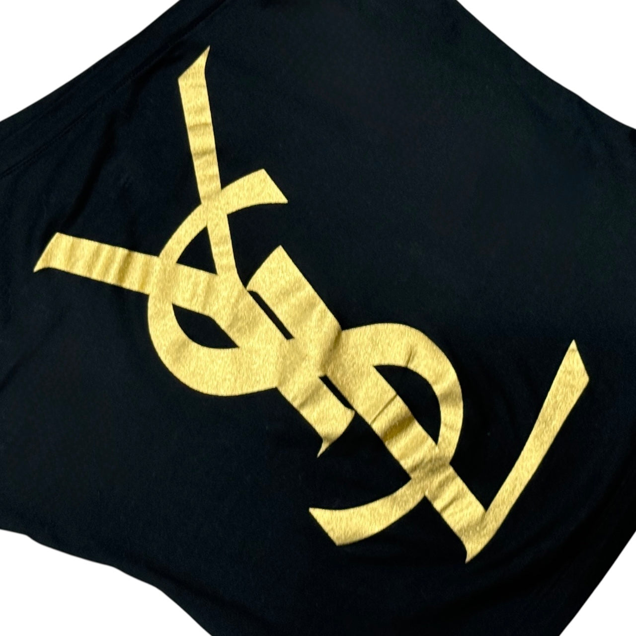 YVES SAINT LAURENT GOLD LOGO ASYMMETRY TANK TOP