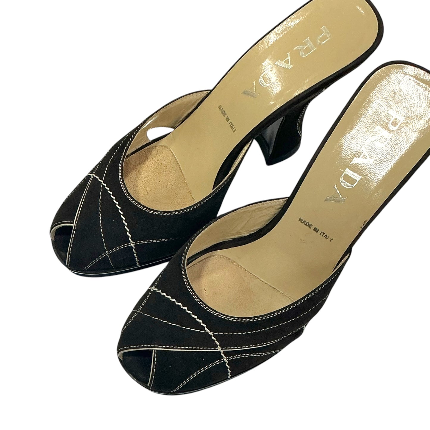 PRADA DARK BROWN SUEDE HEELS