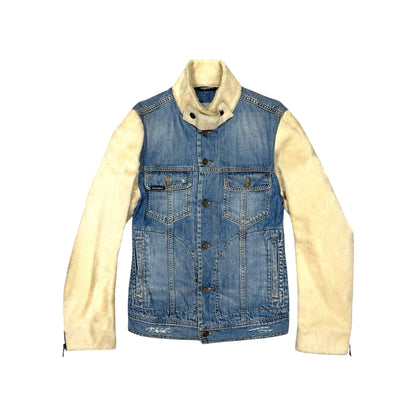 DOLCE & GABBANA FUR DENIM JACKET