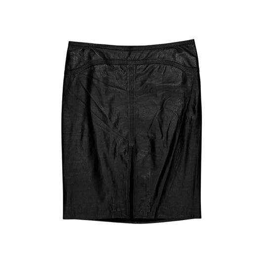 GUCCI BLACK LEATHER SKIRT