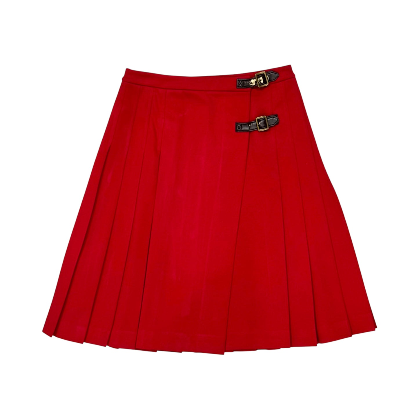 MIU MIU RED PLEATED SKIRT