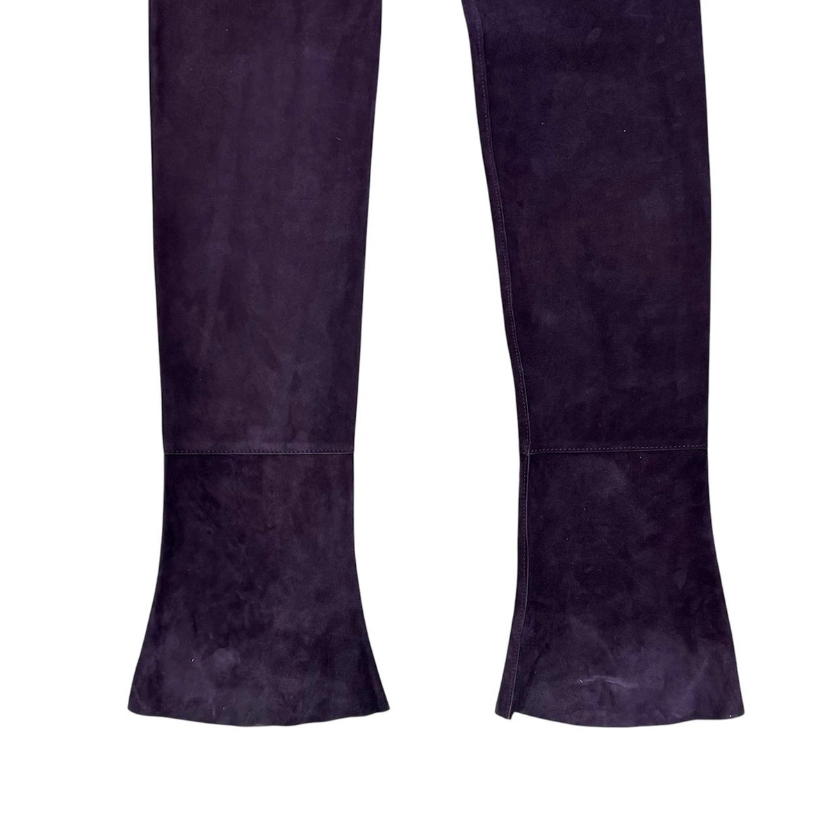 DOLCE & GABBANA PURPLE SUEDE LEATHER PANTS