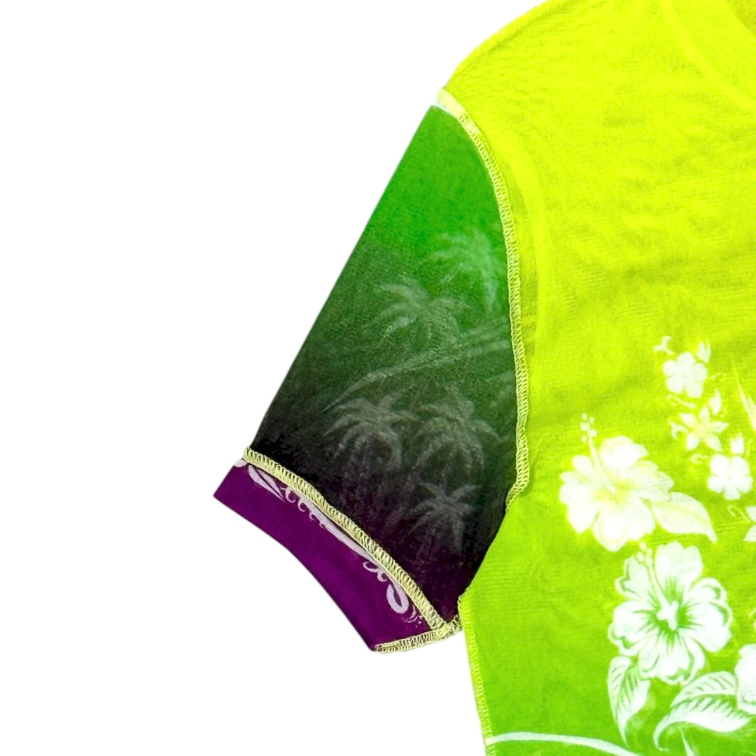 JEAN PAUL GAULTIER TROPICAL GRADIENT MESH TOP
