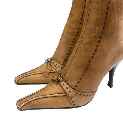 PRADA TAN STITCHING WORK BOOTS