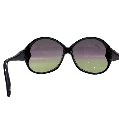 JOHN GALLIANO BLACK GREEN GRADIENT SUNGLASSES