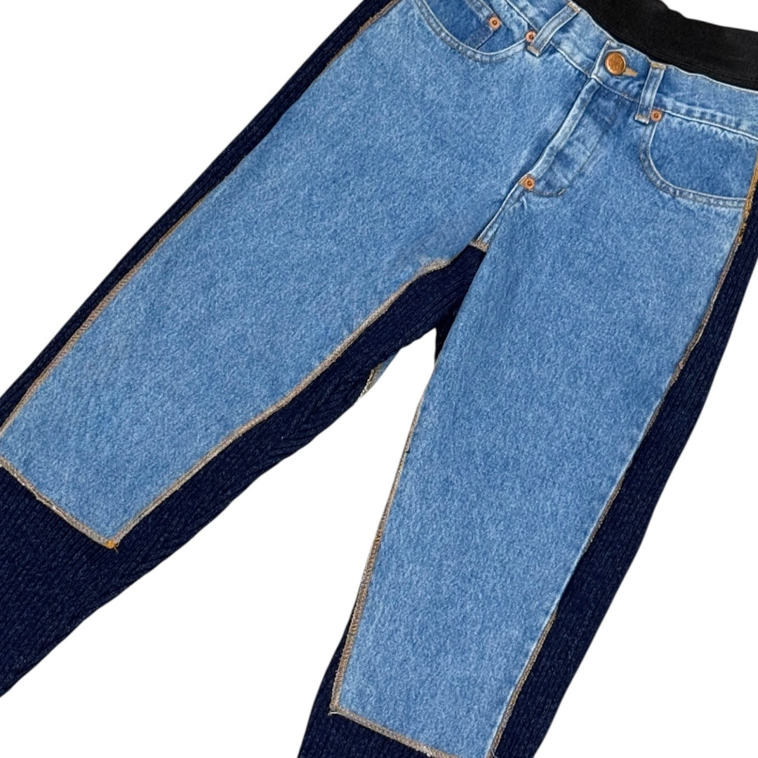 JEAN PAUL GAULTIER DENIM ILLUSION KNIT PANTS