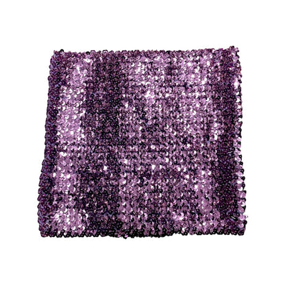 DOLCE & GABBANA PURPLE ELASTIC SEQUINS TUBE TOP