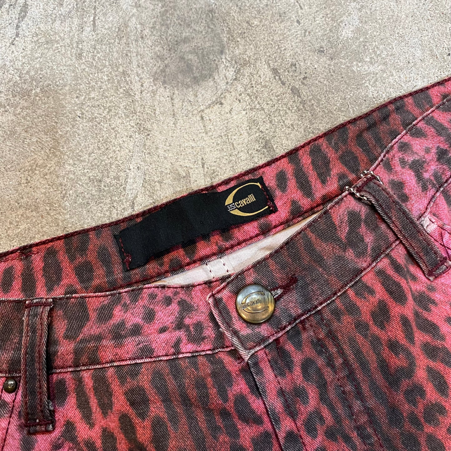 Just Cavalli 1990s Vintage Fuzzy Leopard Print Pants