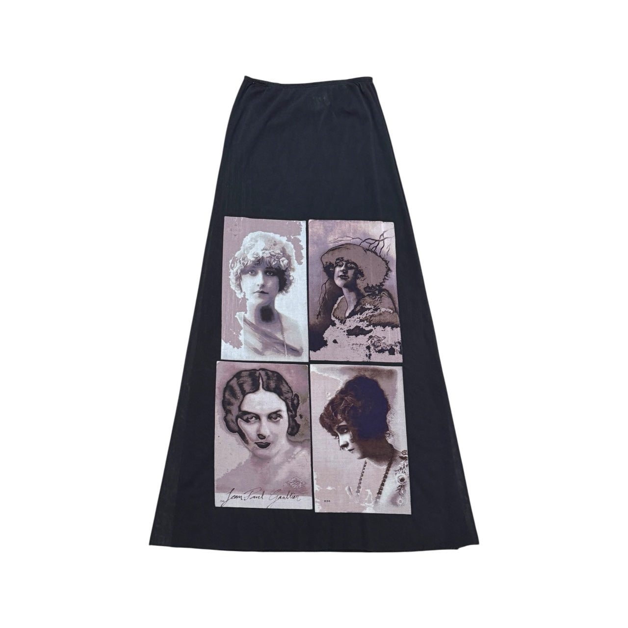 JEAN PAUL GAULTIER PORTRAIT MESH SKIRT