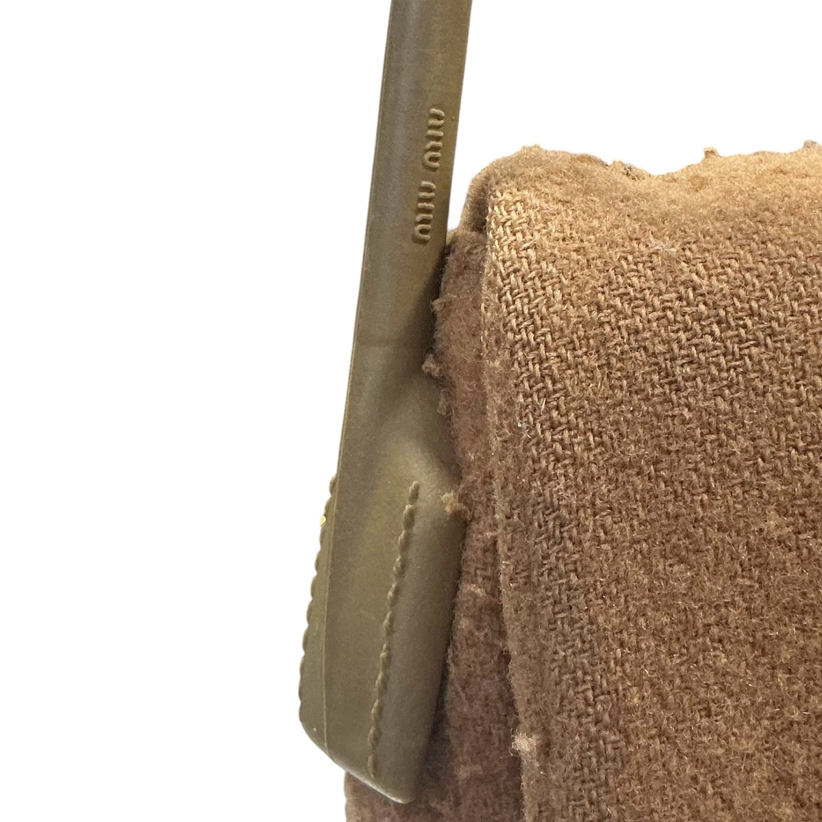 MIU MIU FW1999 BROWN WOOL RUBBER  SHOULDER BAG