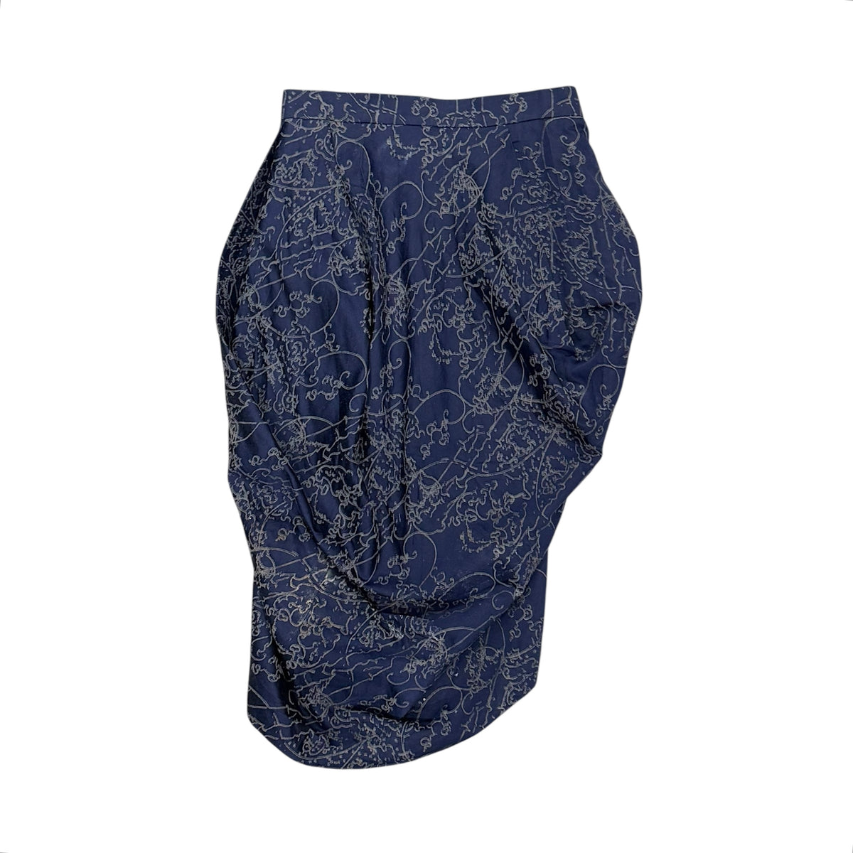 VIVIENNE WESTWOOD ANGLOMANIA NAVY DRAPE SKIRT