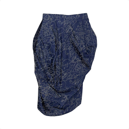 VIVIENNE WESTWOOD ANGLOMANIA NAVY DRAPE SKIRT