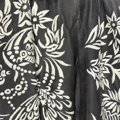 JOHN GALLIANO EMBROIDERED WRAPPED LEATHER SKIRT