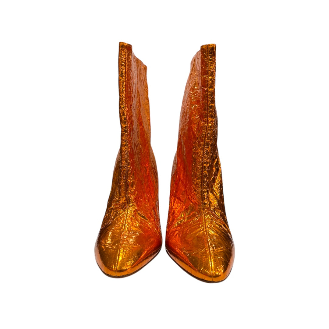MAISON MARGIELA METALLIC ORANGE HEEL BOOTS