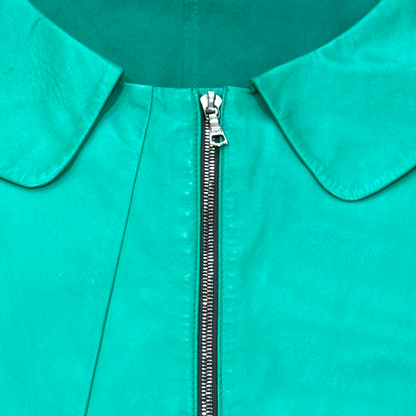 MARNI TURQUOISE GREEN LEATHER JACKET