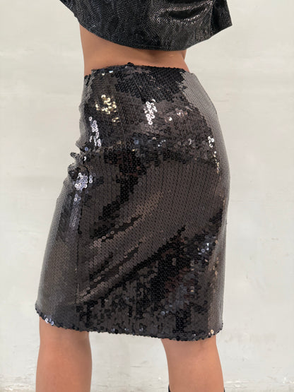MOSCHINO BLACK SEQUIN SKIRT