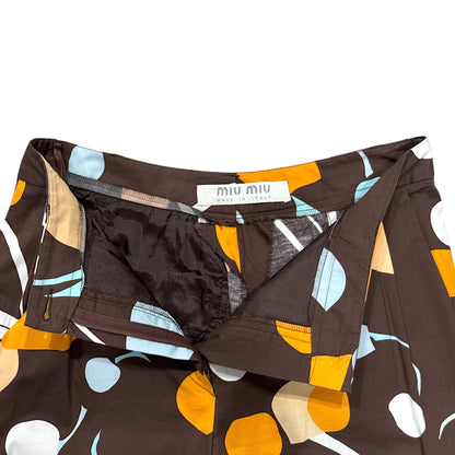 MIU MIU 2000S BROWN CHERRY PRINT PANTS