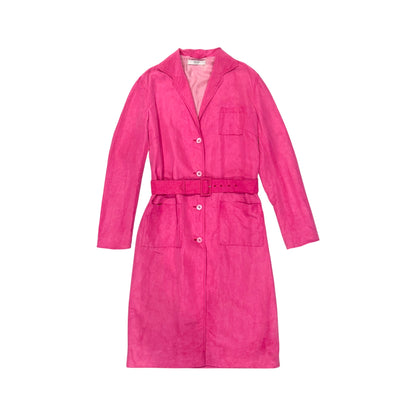 PRADA PINK SILK WITH BELT COAT