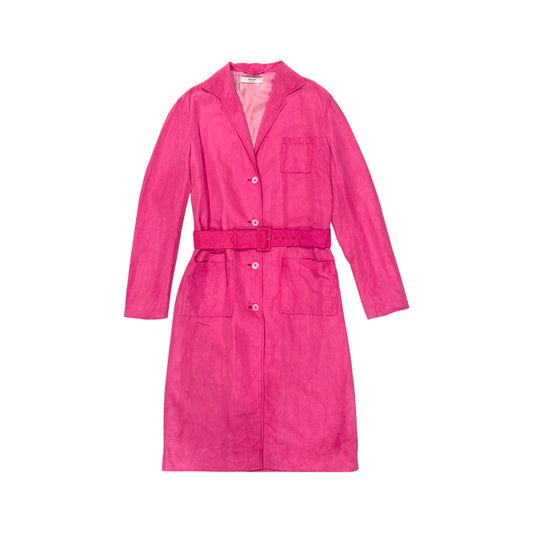 PRADA PINK SILK WITH BELT COAT