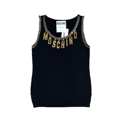 MOSCHINO COUTURE GOLD CHAIN KNIT VEST