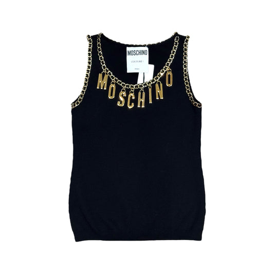 MOSCHINO COUTURE GOLD CHAIN KNIT VEST