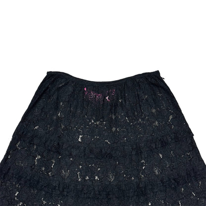 JUNYA WATANABE MAN BLACK CUTWORK LACE SKIRT