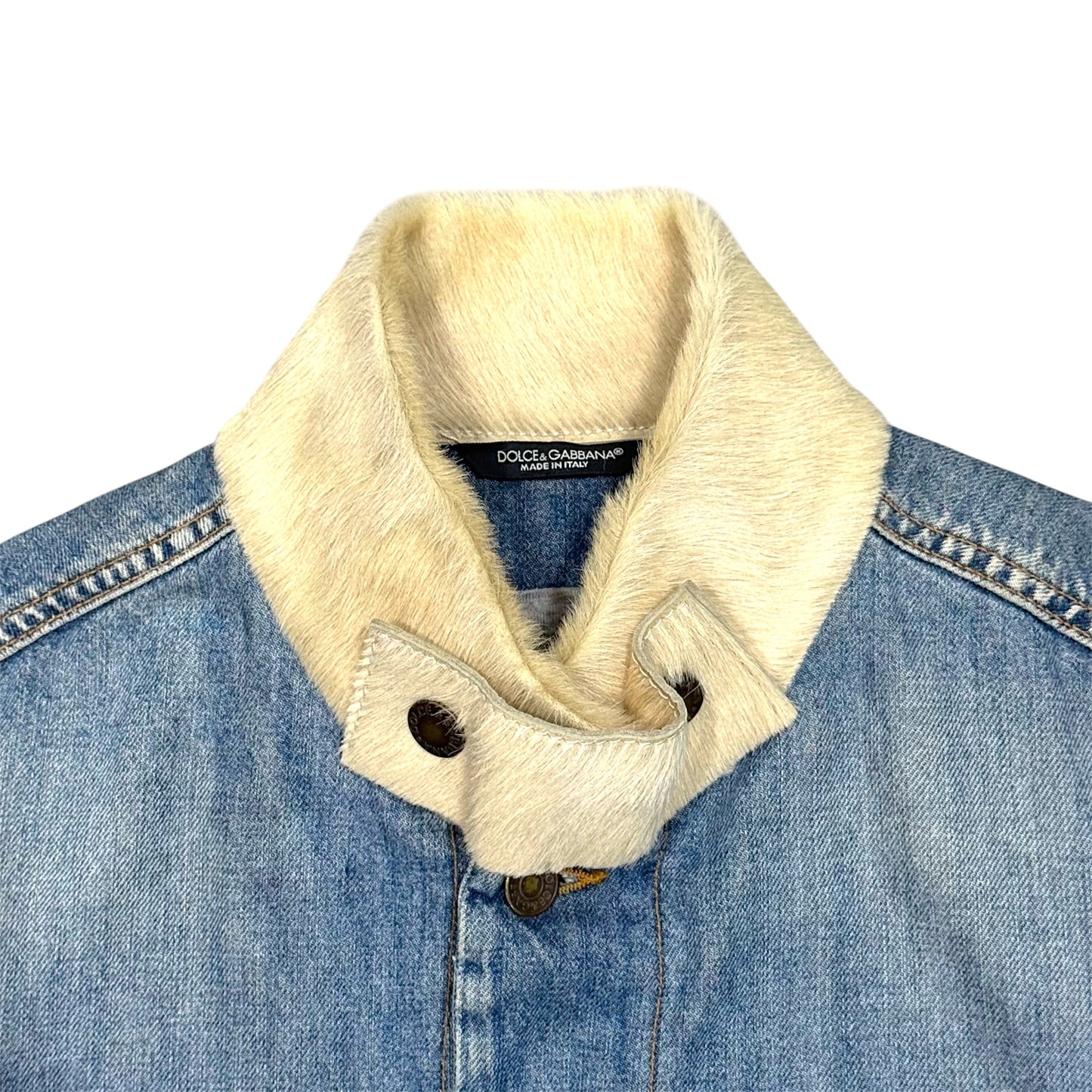 DOLCE & GABBANA FUR DENIM JACKET