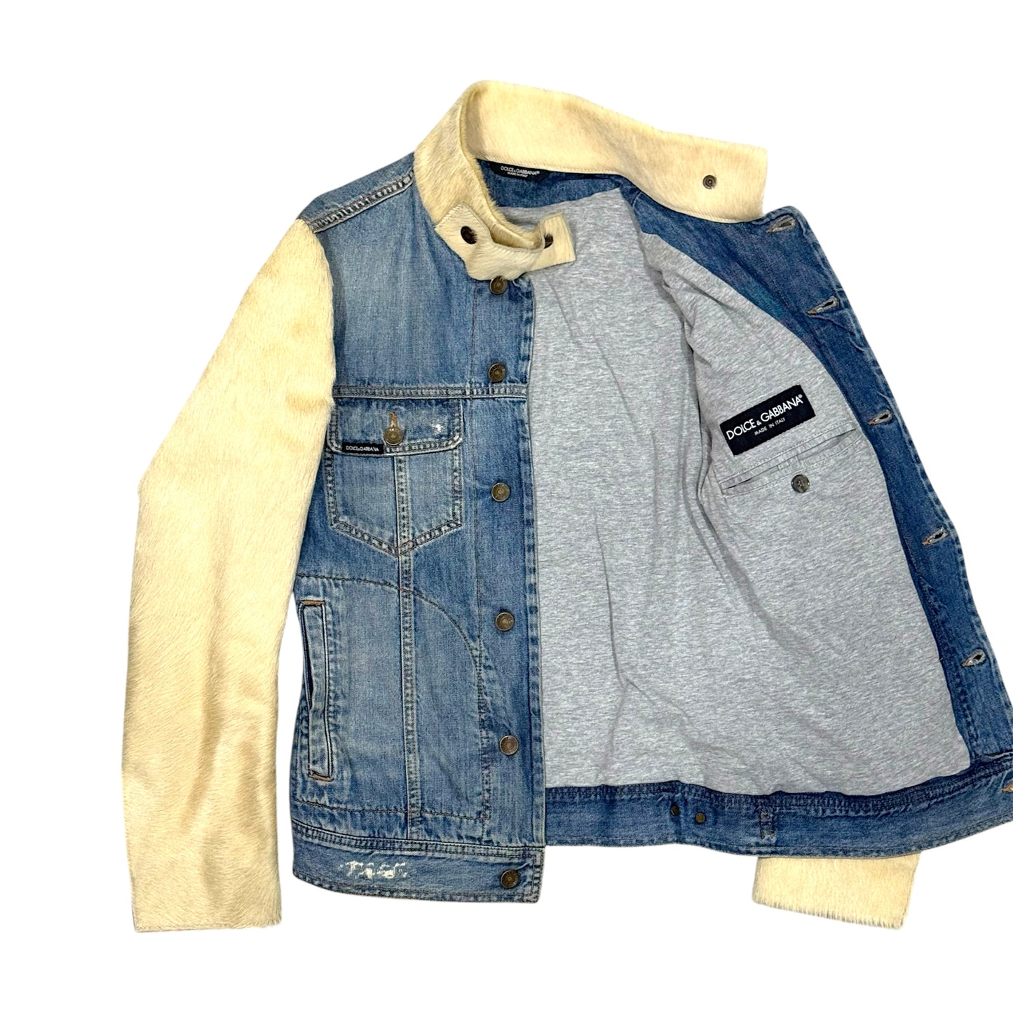 DOLCE & GABBANA FUR DENIM JACKET