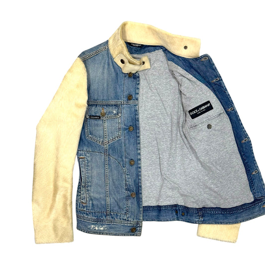 DOLCE & GABBANA FUR DENIM JACKET