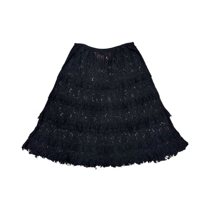 JUNYA WATANABE MAN BLACK CUTWORK LACE SKIRT