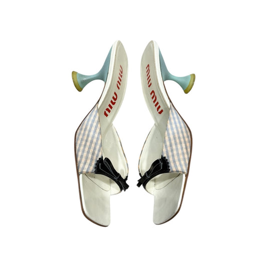MIU MIU GINGHAM BOW HEELS