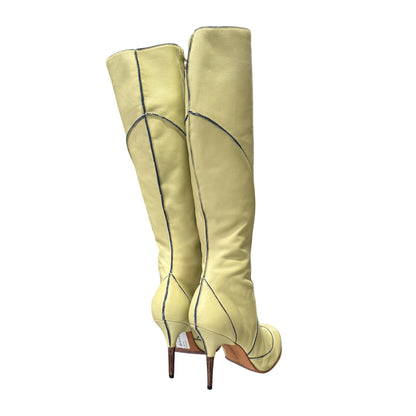 DIESEL YELLOW STILETTO KNEE HIGH BOOTS