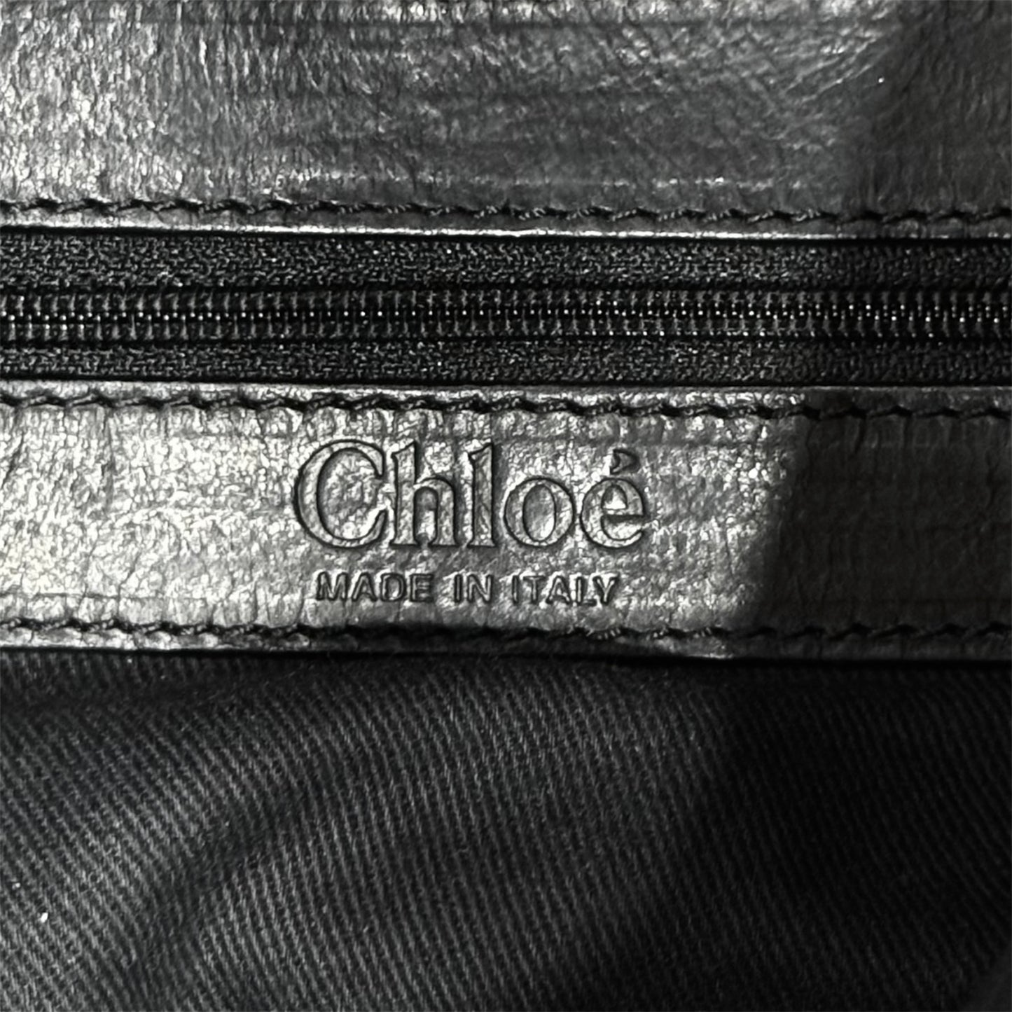CHLOÈ BLACK PYTHON SILVERADO SATCHEL BAG
