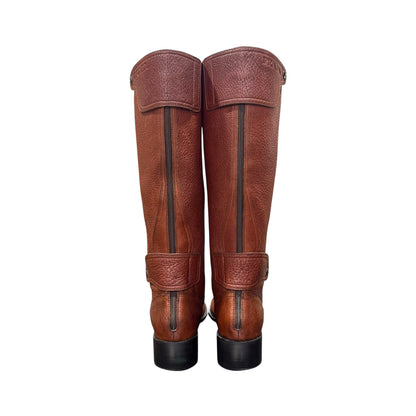 PRADA  BROWN LEATHER RIDING BOOTS