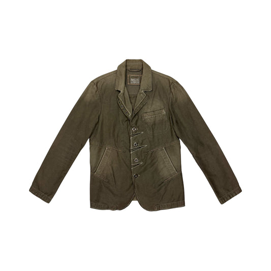 MARITHE FRANCOIS GIRBAUD WASHED KHAKI BLAZER