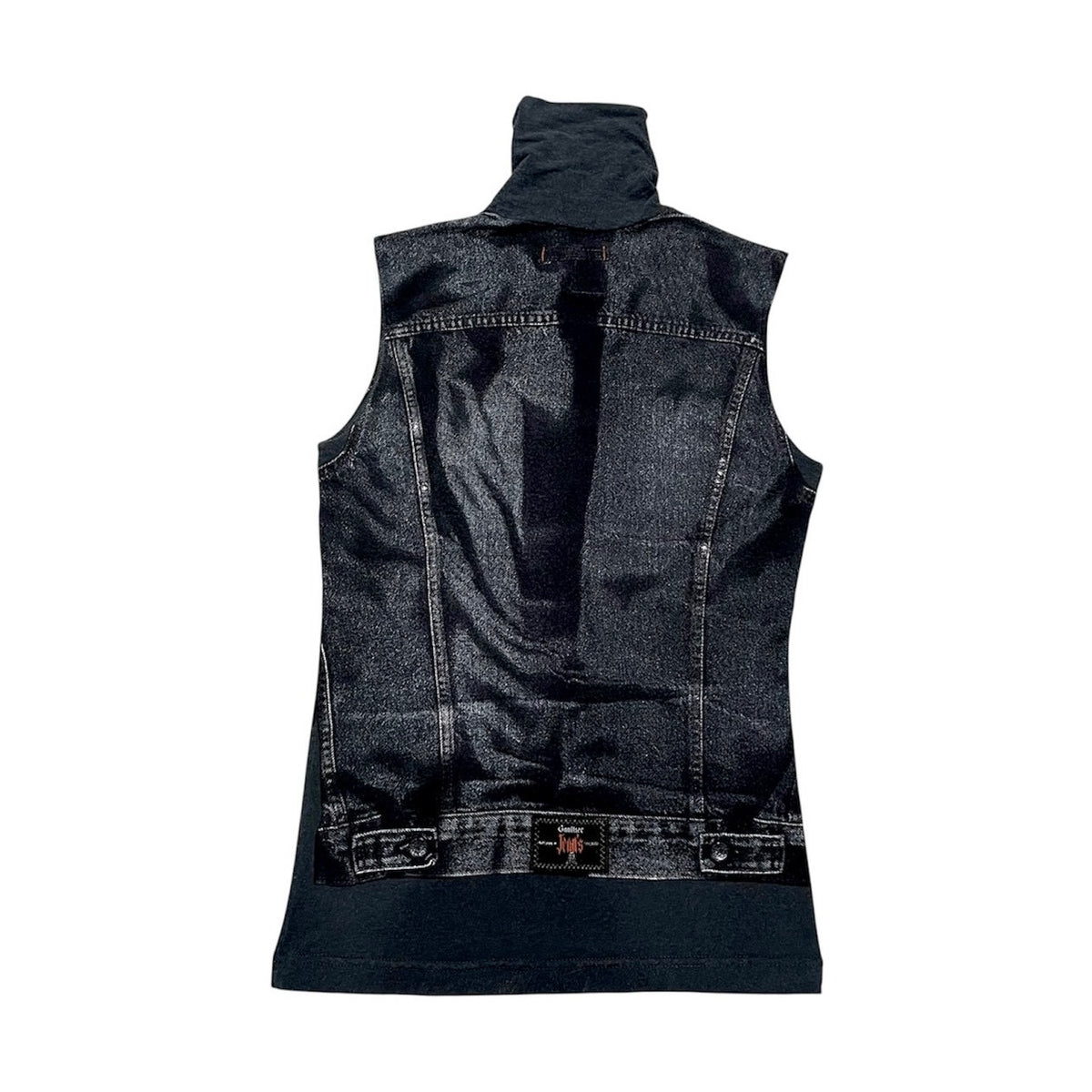 JEAN PAUL GAULTIER 1990S GREY TROMPE L’OEIL DENIM ILLUSION TOP