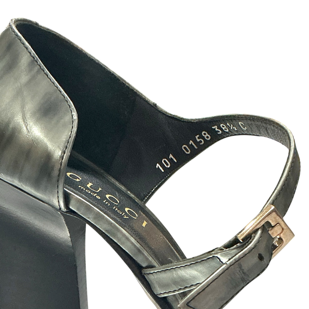 GUCCI METALLIC STRAP HEELS