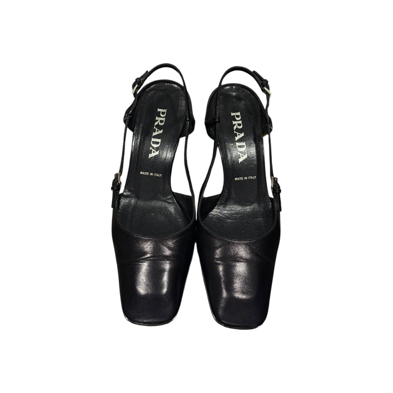 PRADA BLACK LEATHER MULES