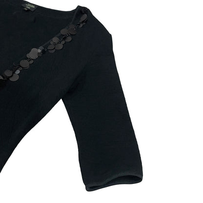 JEAN PAUL GAULTIER BLACK KNIT SEQUINS EMBELLISHMENT CARDIGAN